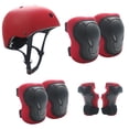 thumbnail image 1 of Skateboard Bike Helmet for Adults Adjustable Knee Elbow Pads Wrist Guards Protective Gear Helmets Set Teens for Bicycle Cycling Skate Scooter Bicycle Helmet (Red), 1 of 4