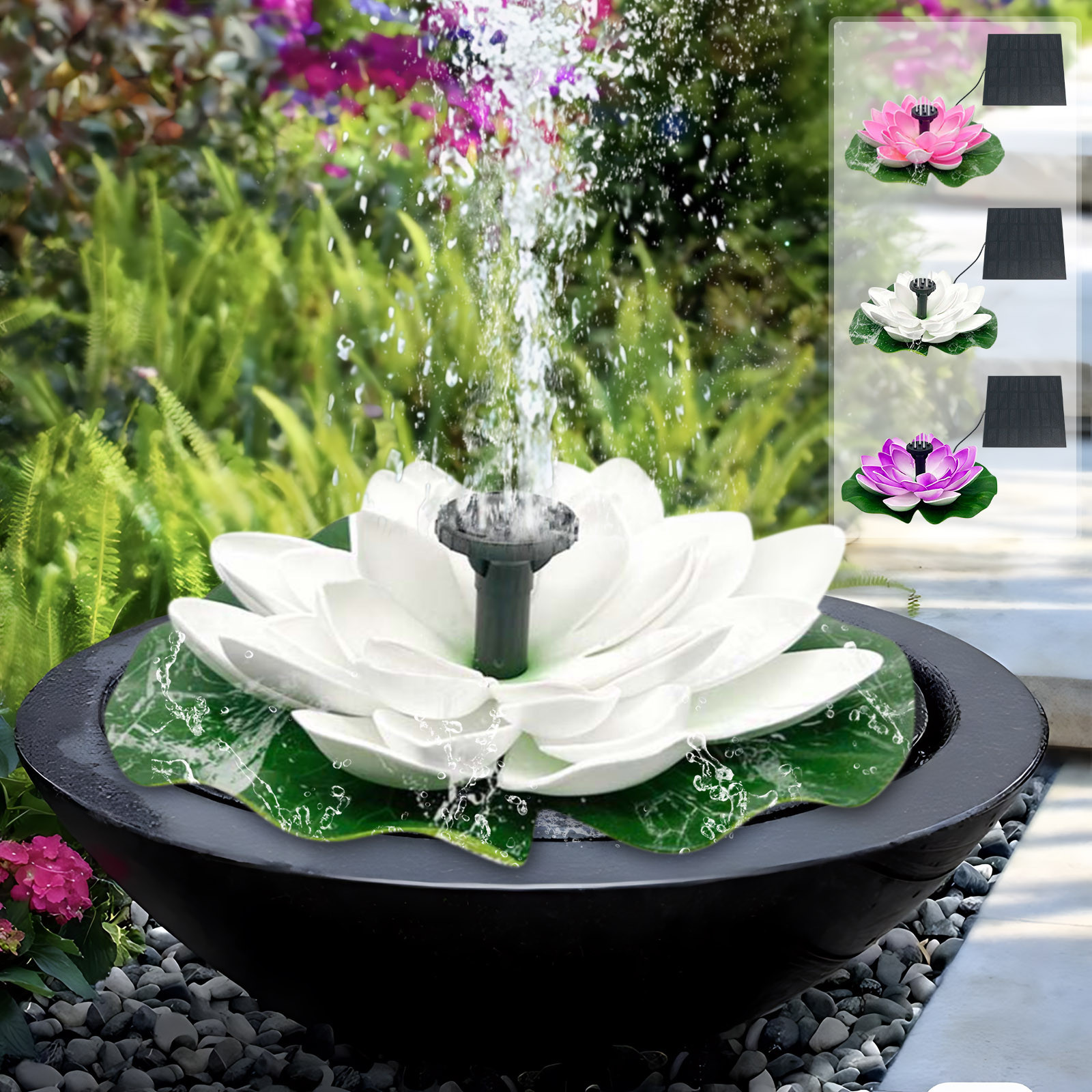 Sales Today Clearance! Solar Floating Water Feature for Garden Pond - Outdoor Garden Decoration, Leaf & Flower Water Fountain, Floating Solar Powered Water Feature for Yard Deals of The Day Clearance!