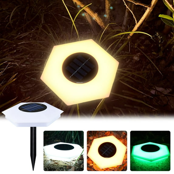 Solar Outdoor Garden Patio Floor Lamp, Round Road Lighting, Solar Powered Ambiance Lights for Pathways, Yard, and Garden Decor