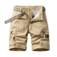 thumbnail image 1 of Swim Trunk Mens Swim Shorts Men's Plus Size Cargo Shorts Multi-Pockets Relaxed Summer Beach Shorts Pants Khaki M, 1 of 8