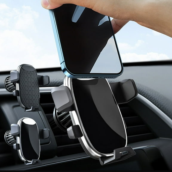 Universal Car Mobile Phone Stand, Tuyere Clip Car Navigation Holder, Automatic Lock Phone Mount for Dash, Rotatable Cellphone Holder for Cars