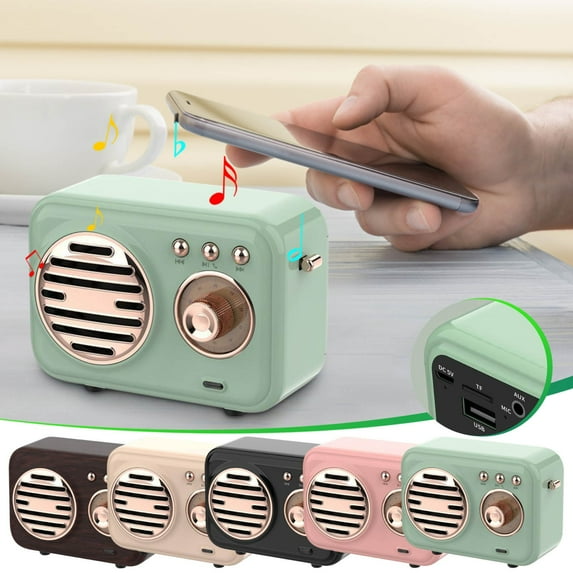 Vintage Bluetooth Speaker, Portable Hands-Free Mini Speaker, Outdoor Desktop Gift, Wireless Bluetooth Music Player with HiFi Sound