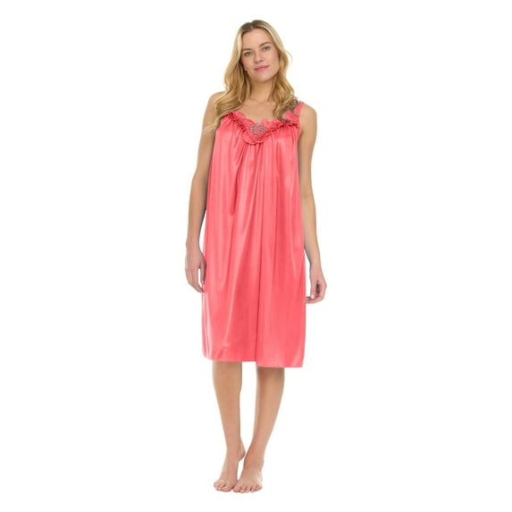 Clothing 2025 Women Nightgowns & Sleepshirts Womens Pajamas NightGowns for Women Sleeveless Satin Silk Nightshirt for Women Wide Strap Plus Size Woman Blending Nightgowns
