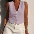 thumbnail image 1 of Sales Today Clearance Women's Casual Jackets Women's V Neck Buttons Vest Summer Fashion Elegant Chic Sleeveless Single OuterwearVests Female Casual Waistcoat Tops, 1 of 8