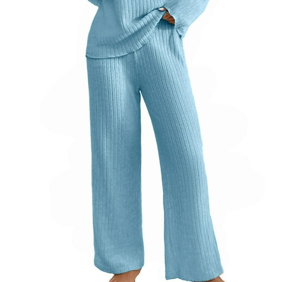 Clothing 2025 Women's Casual Pants Women's Autumn and Winter Fashion Solid Color Wide Strip Casual Pants Wide Leg Pants Women Blendingpants