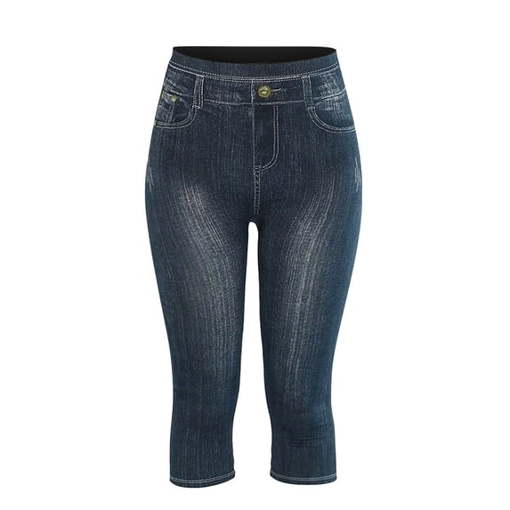Clothing 2025 Women's Jeans Slim Denim Printed Bottom Pants High Waist Casual Seven Pants Female Women Blendingpants