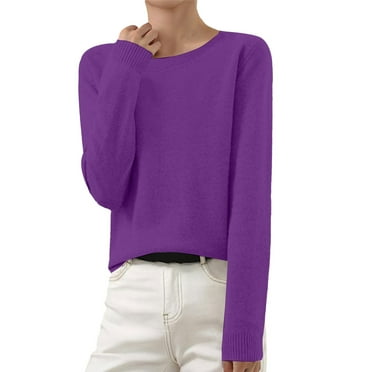 Sales Today Clearance Women's Pullover Sweater Light Sweaters For Women Long Sleeve Crew Neck Lightweight Soft Knitted Pullover Knitted Blouse