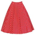 thumbnail image 1 of Sales Today Clearance kttectoa A-Line Retro Wide Hem Pleated Skirts Young Adult Skirts Polka Dot Graphic Skirts Zipper Mid Waist Mid-Length Skirt for Ladies Loose Fit Beach, 1 of 3