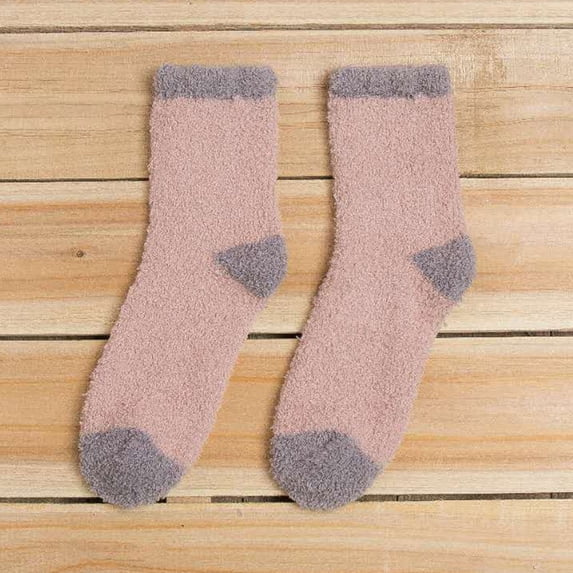 Sales Today Cute Ankle Crew Socks Under $2 GIJNRIUIUA Pink Crew Socks Ladies Towel Socks Coral Fleece Winter Warm Thickened Mid Tube Socks Sleep Socks No-Show Socks