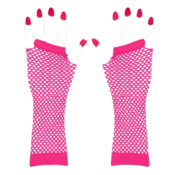 Sales Today Fish Net Arm Sleeve Fingerless for Women GIJNRIUIUA Under $3 Fingerless Nylon Mesh Gloves Wrist Elastic Mesh Gloves for Girls Women Clothing Pink Gloves & Mittens
