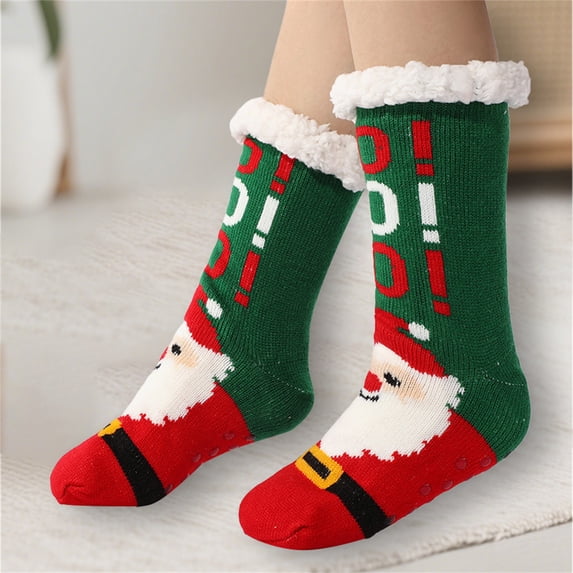 Sales Today Fluffy Socks for Womens Under $5 GIJNRIUIUA Blackish Green Crew Socks Winter Christmas Fuzzy Slipper Socks with Grips Cozy Holiday Indoor Socks for Women(One Size) Running Socks