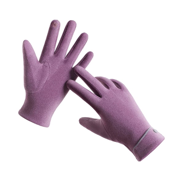 Sales Today Gloves for Women Men GIJNRIUIUA Under $4 Women's Warm Gloves Autumn and Winter Warm Fleece Single Button Outdoor Cycling and Driving Gloves Purple Gloves & Mittens