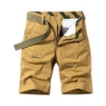 thumbnail image 1 of Sales Today HOOMEUMY Men's Military Cargo Shorts Cotton Stretch Straight Fit Bermuda Shorts with Belt Khaki 6, 1 of 4