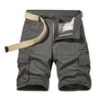 thumbnail image 1 of HOOMEUMY Men's Summer Cargo Shorts Cotton Loose Fit Multi-Pockets Straight Leg Work Shorts with Belt Gray 8, 1 of 3