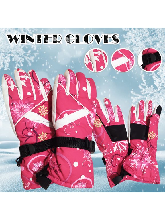 Sales Today Ice Skating Glove GIJNRIUIUA Under $8 Winter Gloves Adult Windproof Mittens Outdoor Sports Skiing Pink Gloves & Mittens