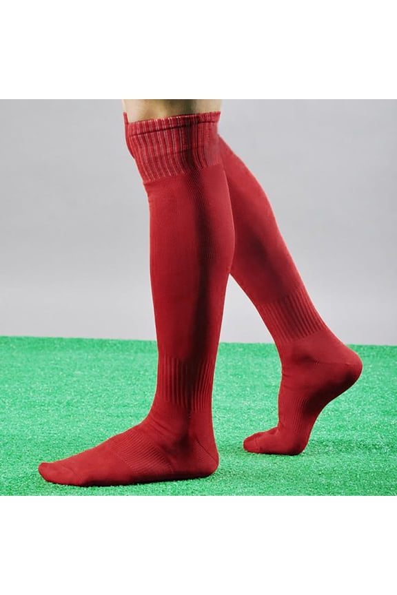 Sales Today Knee High Socks for Women Under $2 GIJNRIUIUA Red Knee-High Socks Over Knee Long Socks Men Sock Rd Football Sport Baseball High Socks Leg Warmers