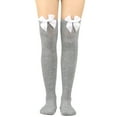 thumbnail image 1 of Sales Today Knee High Stockings for Women Under $2 GIJNRIUIUA Multicolor Knee-High Socks Winter Womens Long Socks Bowknot Pure Color Socks Thigh High Socks Over the Knee Socks Festival Christmas, 1 of 5