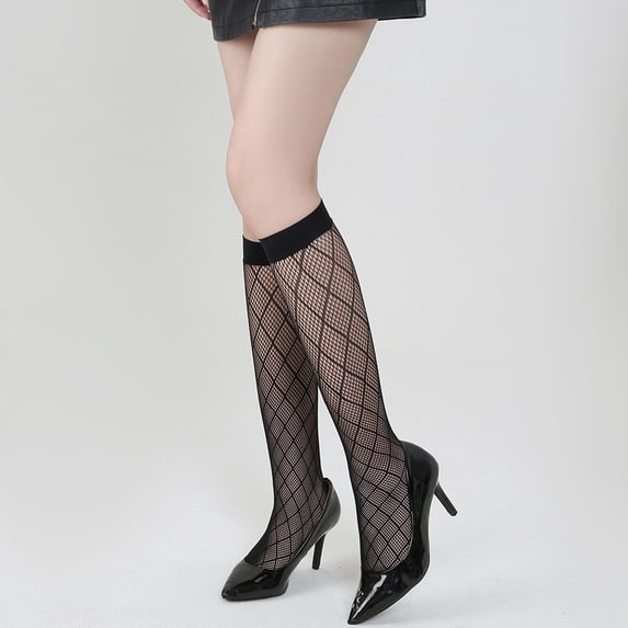 Sales Today Knee High Stockings for Women Under $2 GIJNRIUIUA Multicolor Stockings Womens Black Fishnet Socks Lace Hollow Out Mesh Socks Women Hosiery