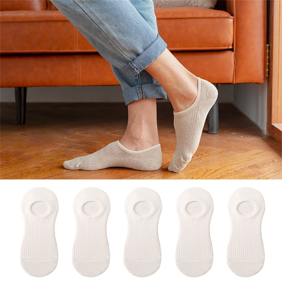 Sales Today Non Slip Low Cut Liner Thin Invisible Socks Under $5 GIJNRIUIUA White No-Show Socks Women's 5 Pack No Show Socks | Cut Liner Wicking Non Lightweight Ideal for Sneakers Athletic Socks