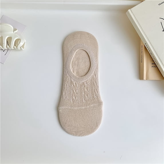 Sales Today No Show Socks for Women Under $2 GIJNRIUIUA Beige No-Show Socks No Show Socks for Women Cotton Mesh Ventilating Liner Socks No Slip Low Cut Socks for Sneakers Calf Socks