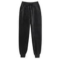 thumbnail image 1 of Sales Today UTSJKR Women's Velvet Jogger Pants with Pockets Drawstring Elastic Waist Lounge Pants Solid Loose Fit Sweatpants Plus Size Black Black 6, 1 of 6