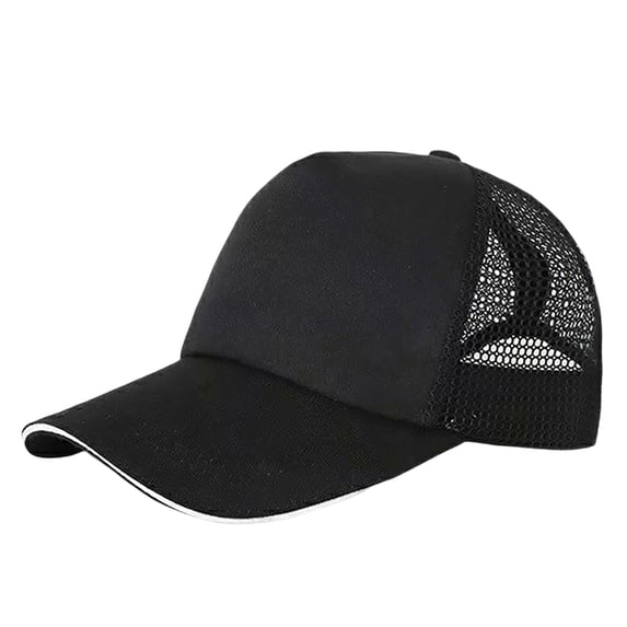 Sales Today Under $5 Black Structured Mesh Baseball Cap GIJNRIUIUA Solid Color Net Cap Student's Baseball Cap Sun Visor Cap Peaked Cap Sun Hats