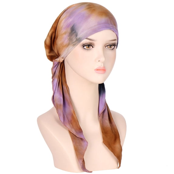 Sales Today Under $5 Purple Cancer Chemo Beanies Cap GIJNRIUIUA Womens Casual Printed Head Hat Cap Headwear Muslim Turban Cap Headwear Scrub Cap