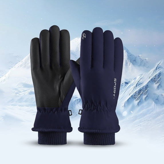 Sales Today Waterproof Winter Gloves Men GIJNRIUIUA Under $7 Winter Ski Gloves for Women Windproof Touchscreen Thermal Gloves Warm Thickened with Fleece for Skiingcycling Blue Gloves & Mittens