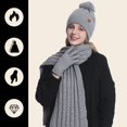 thumbnail image 1 of Sales Today Winter Beanie Hat Scarf Gloves Headband Set GIJNRIUIUA Under $15 Women's Winter Solid Color Warm Cycling Ear Knitted Hat Scarf Glove 3 Piece Set Gray, 1 of 4