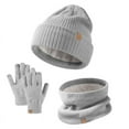 thumbnail image 1 of Sales Today Winter Beanie Hat Scarf Gloves Set for Women GIJNRIUIUA Under $11 3 Pieces Winter Hat Glove Scarf Sets Knitted Toddler Cap Touchscreen Mitten Neck Warmer for Boys Girls 5 14 Years Gray, 1 of 8