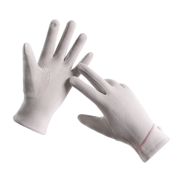 Sales Today Winter Gloves GIJNRIUIUA Under $4 Women's Warm Gloves Autumn and Winter Warm Fleece Single Button Outdoor Cycling and Driving Gloves Brown Gloves & Mittens