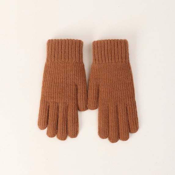 Sales Today Winter Gloves GIJNRIUIUA Under $4 Knitted Gloves Winter with Fleece Thread Outdoor Windproof and Cold Warm Gloves Brown Gloves & Mittens