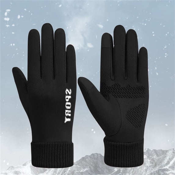 Sales Today Winter Waterproof Ski Gloves GIJNRIUIUA Under $4 Winter Ski Gloves for Women Windproof Touchscreen Thermal Gloves Warm Thickened with Fleece for Skiingcycling Black Gloves & Mittens