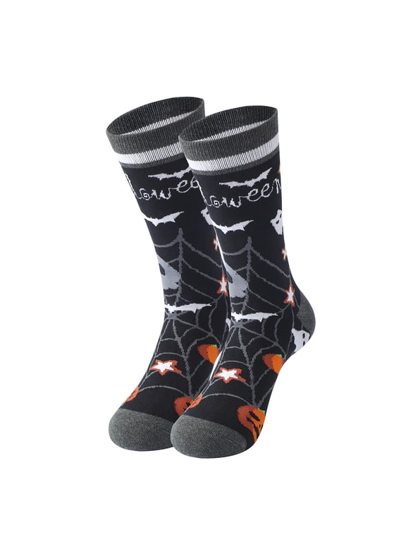 Sales Today Women Casual Calf Socks Under $2 GIJNRIUIUA Multicolor Crew Socks Halloween Socks Casual Cotton Socks Street Trend Mid Calf Socks Pumpkin Enlarged Mid Calf Socks Ruffle Socks