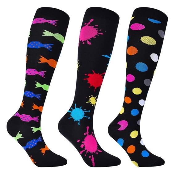 Sales Today Womens Over Knee Boot Socks Under $7 GIJNRIUIUA Hot Pink Knee-High Socks 3 Pairs of Socks for Men and Women Colourful Support Socks for Sports Flight Running Travel Cycling Leg Warmers
