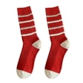 thumbnail image 1 of Sales Today Womens Socks Under $2 GIJNRIUIUA Multicolor Crew Socks Winter Red Socks Women Autumn and Winter Cotton Thick Line Socks Striped All Warm Pile Stockings Ankle Socks, 1 of 3