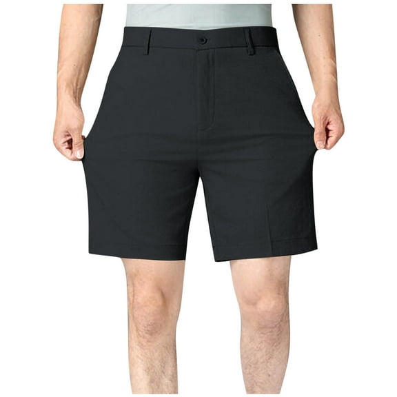 Sales Today YLSDY Men's Golf Shorts 7" 9" Work Dress Shorts Casual Flat Front Stylish Shorts Lightweight Quick Dry Water Resistant Office Shorts Black XXXXXL