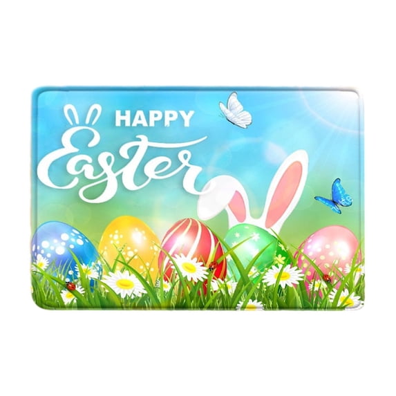 Sales Tunhigl Easter Day Door Mat - Front Door Mat - Bath Rug Super Absorbent Quick Dry - Rubber Backing Non Slip Washable Bathroom Floor Mats -Green 16x24 IN