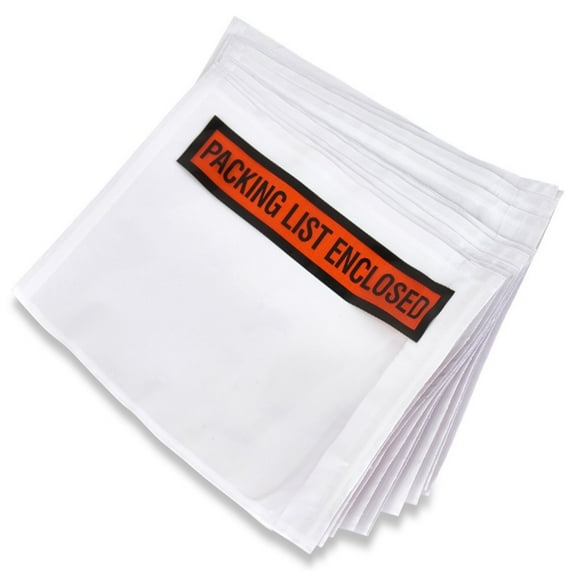 Sales4Less Packing List Envelopes 7.5" X 5.5" Pouches Invoice Enclosed Adhesive Bags Pack of 100
