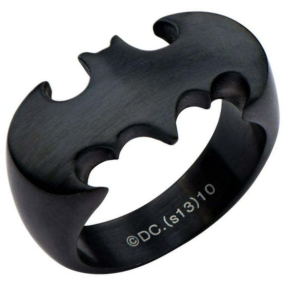 SalesOne LLC DC Comics Batman Logo Black Matte Ring Size 6 Male