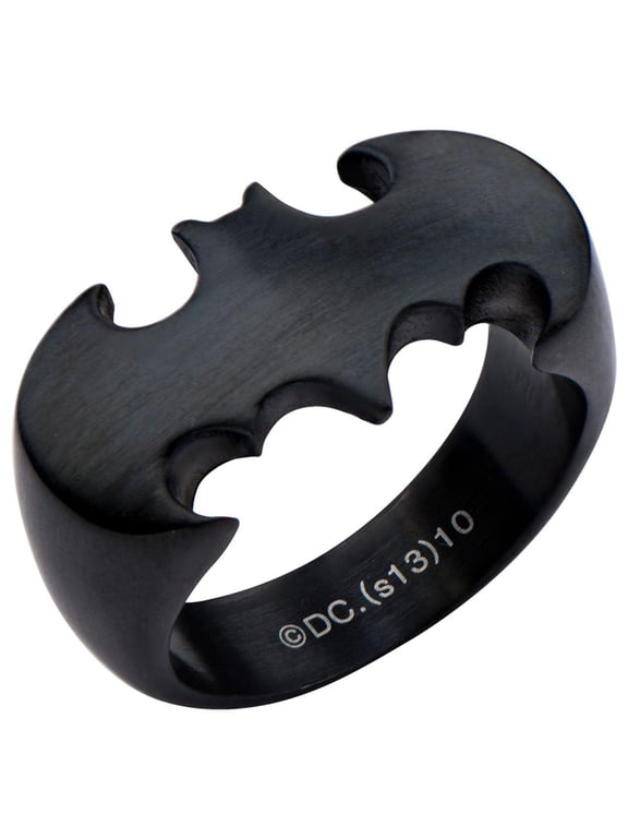 SalesOne LLC DC Comics Batman Logo Black Matte Ring Size 6 Male