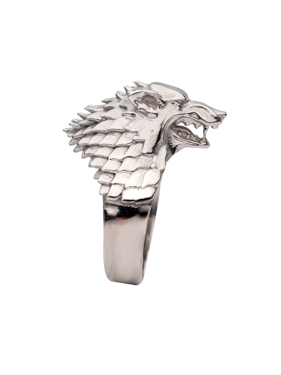 SalesOne LLC Game of Thrones House Stark Direwolf Stainless Steel Ring | Size 9 Male