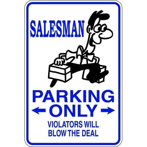 Salesman - Parking Signs - Picture Art - Peel & Stick Vinyl Wall Decal Sticker Size : 9 Inches X 18 Inches