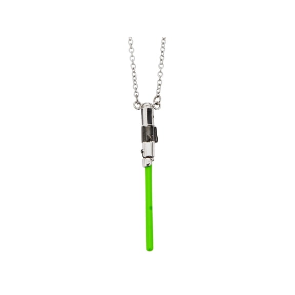 Star Wars Green Light Saber Pendant Necklace
