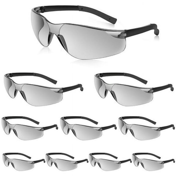 Salfboy Safety Glasses, ANSI Z87.1, Polycarbonate, Scratch-Resistant, 10 Pack