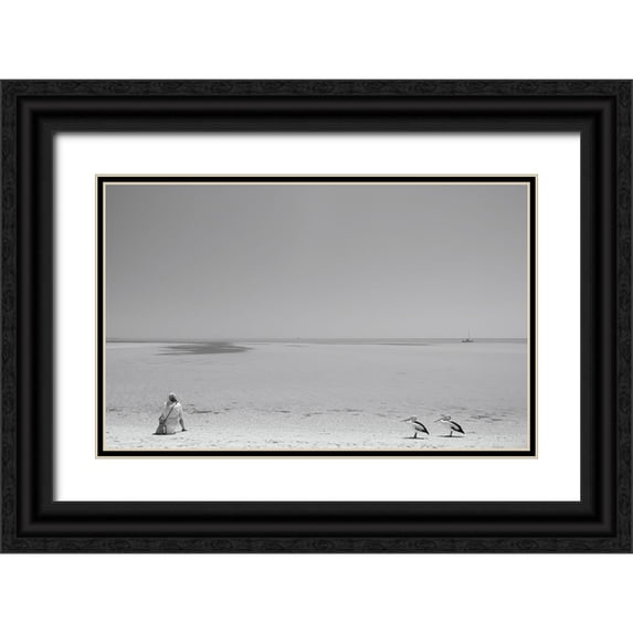 Salgado Gispert, Gloria 24x17 Black Ornate Wood Framed with Double Matting Museum Art Print Titled - Fishy-Fishy-Fishy!