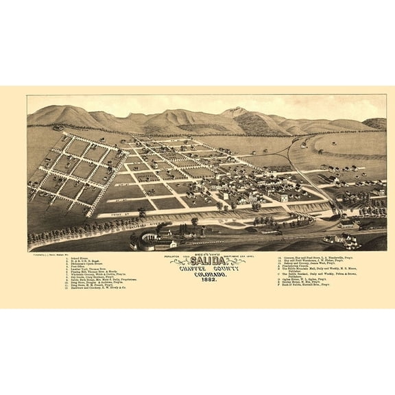 Salida Colorado - Stoner 1882 Poster Print by Stoner Stoner COSA0001