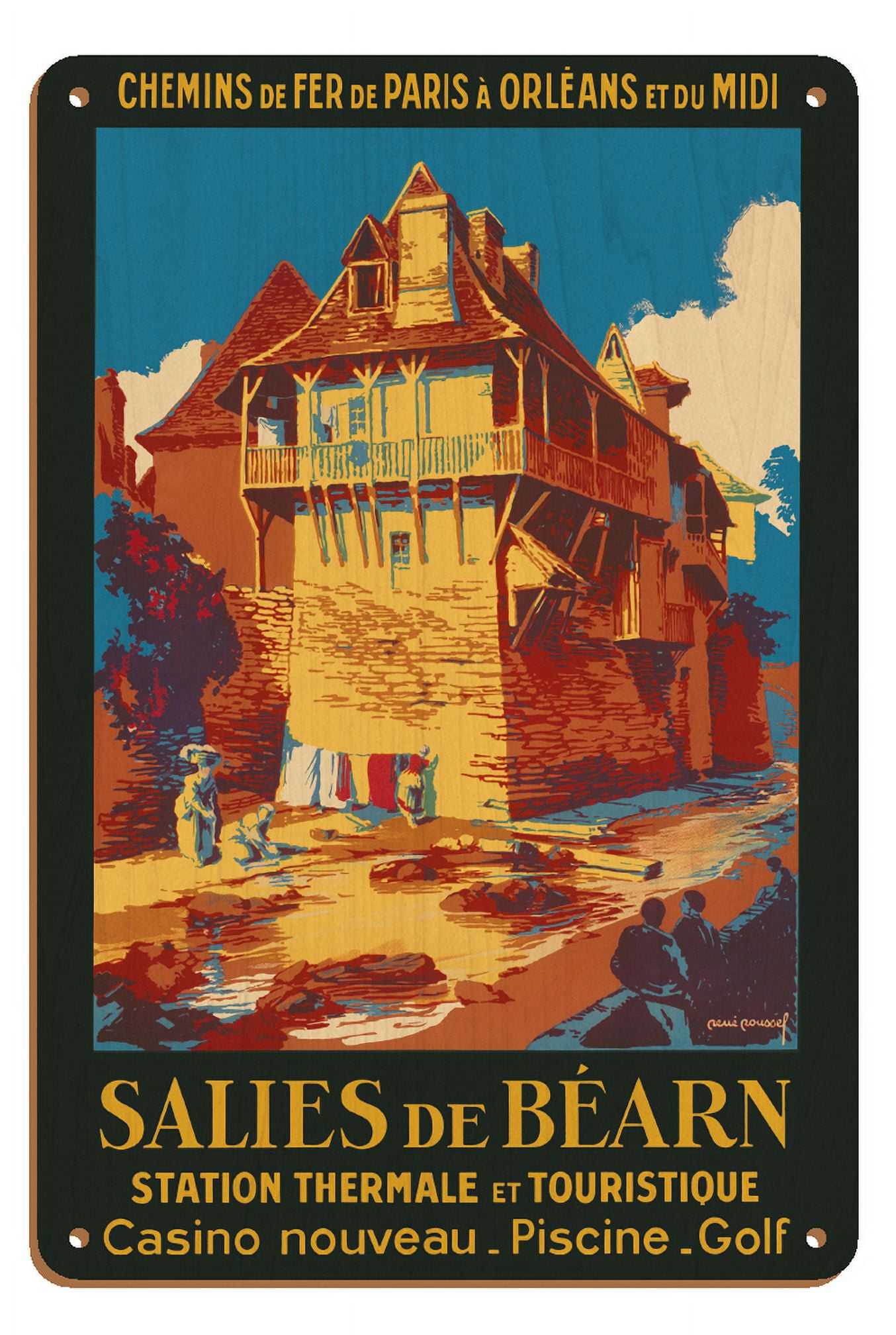 Poster Vintage Bains Salies De Béarn - Format 50x80cm Haute Qualité - Neuf