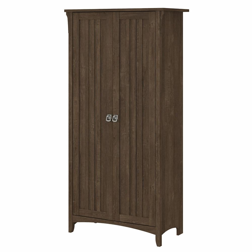 Salinas Mission-Style Ash Brown Tall Storage Cabinet with Adjustable Shelving