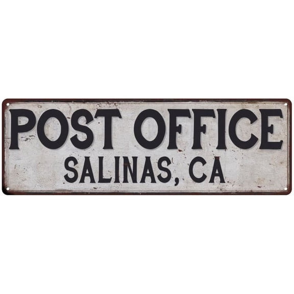 Salinas, Ca Post Office Metal Sign Vintage 8x24 108240011151